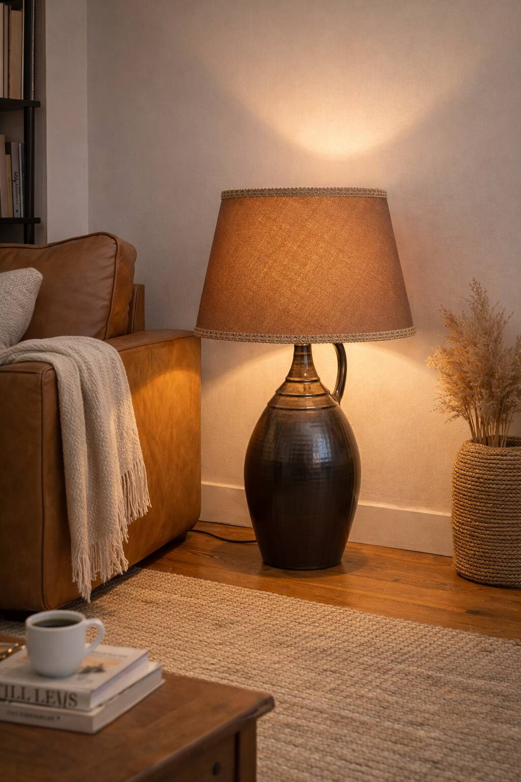 Large vintage lamp - Ceramic (74cm) - Accolay/Vallauris style
