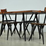 5 chaises PIrkka par Ilmari Tapiovaara pour Laukaan Puu, Finlande 1950