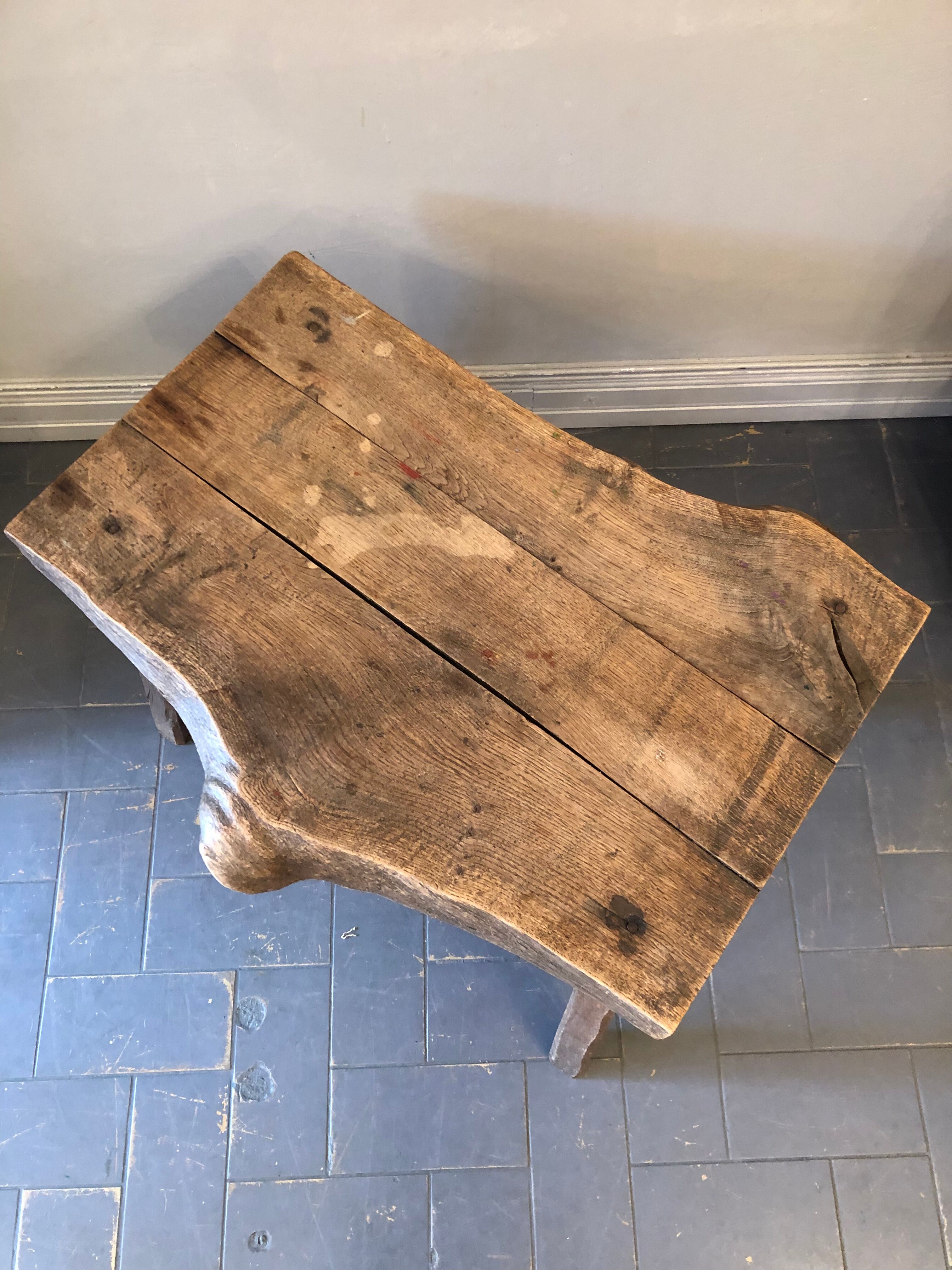 Brutalist oak coffee table