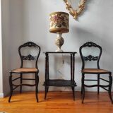 Pair of chairs from the early 20th century, Napoleon III style, with caned seats.