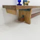 Vintage solid wooden school bench, 1970s
