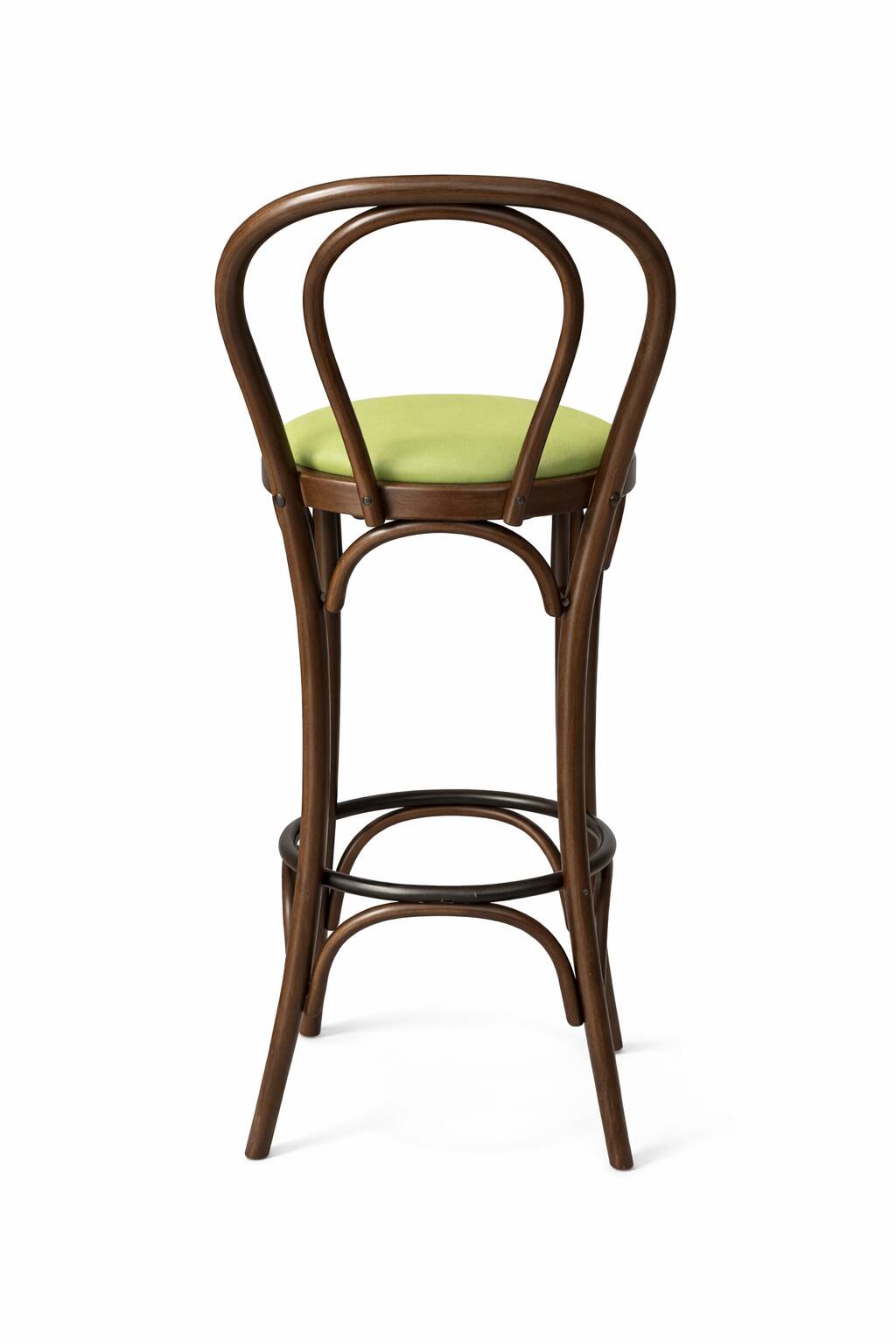 Bentwood bar stool, in the style of Thonet.