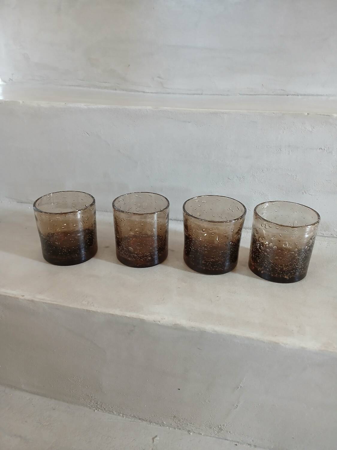 4 bubble glass water glasses
