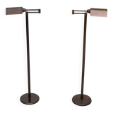 Pair Bronze Swing Arm Library Floor lamps 1970s Germany