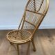 Paire de chauffeuses vintage en rotin 1960