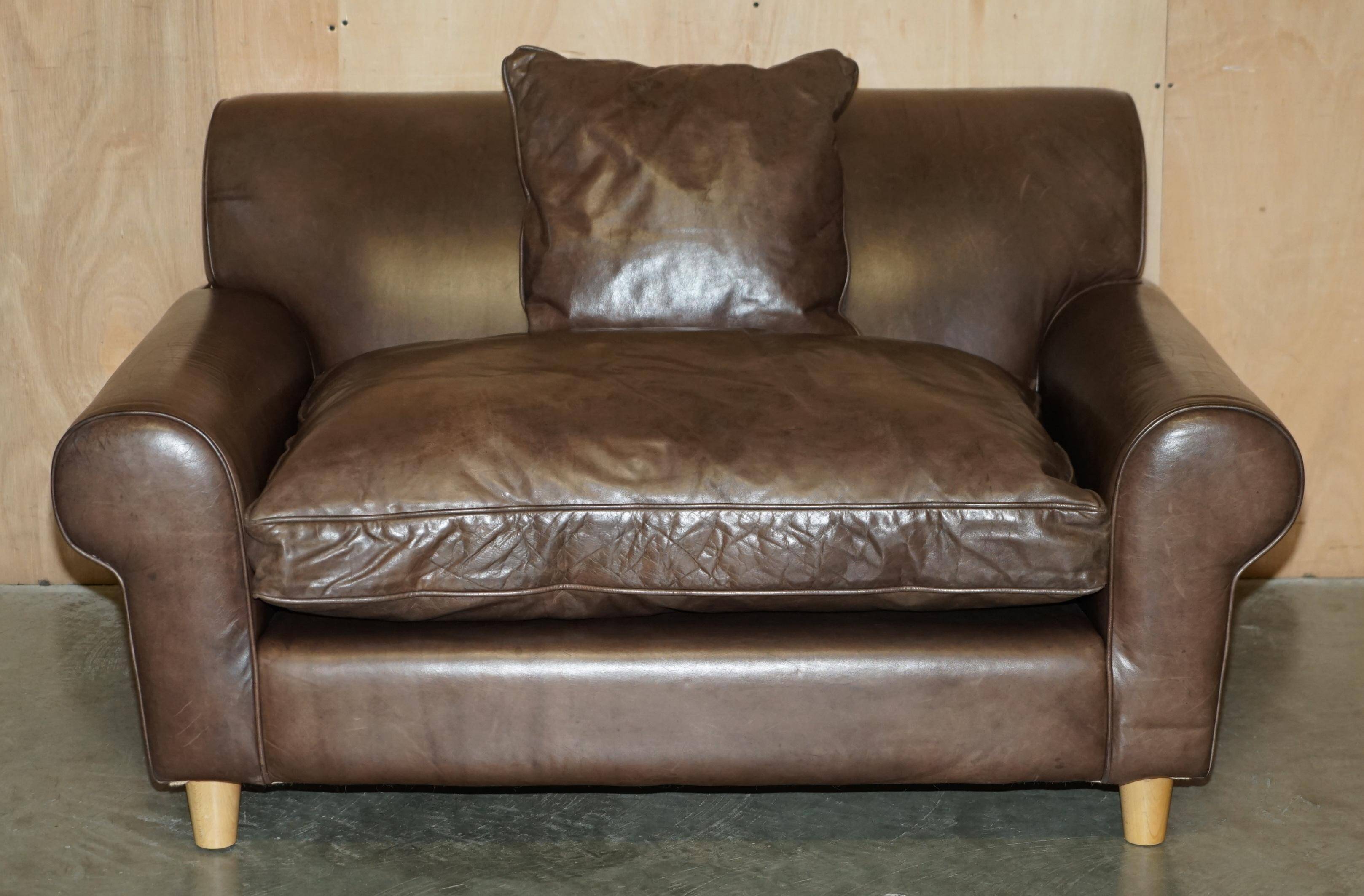 Large leather loveseat Terence Conran Chelsea