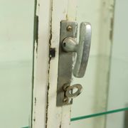 Old Metal Pharmacy Cabinet Medicine Cabinet Glass Industrial 1970s