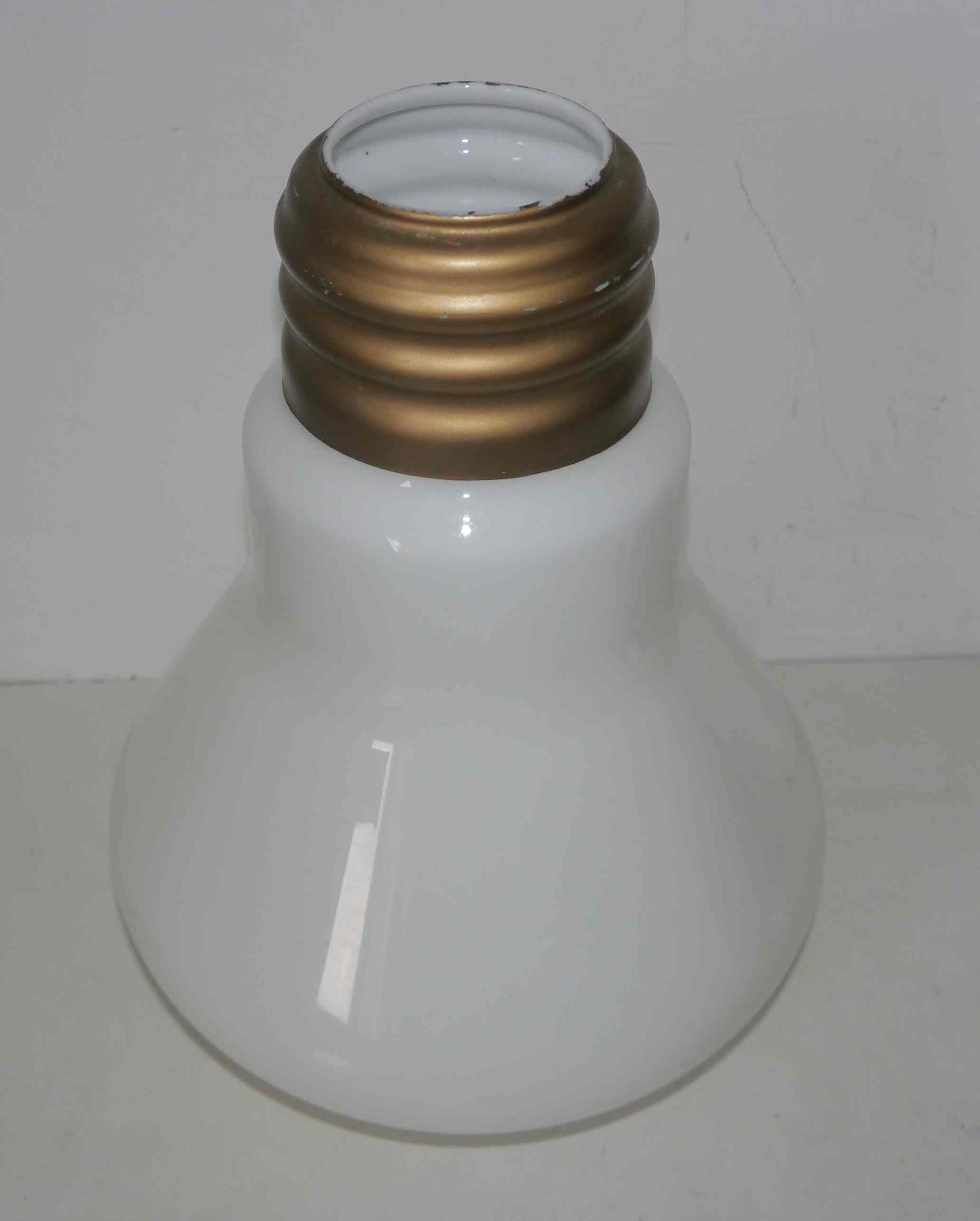 Large vintage opaline pendant lamp in the shape of an S bulb