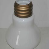 Large vintage opaline pendant lamp in the shape of an S bulb