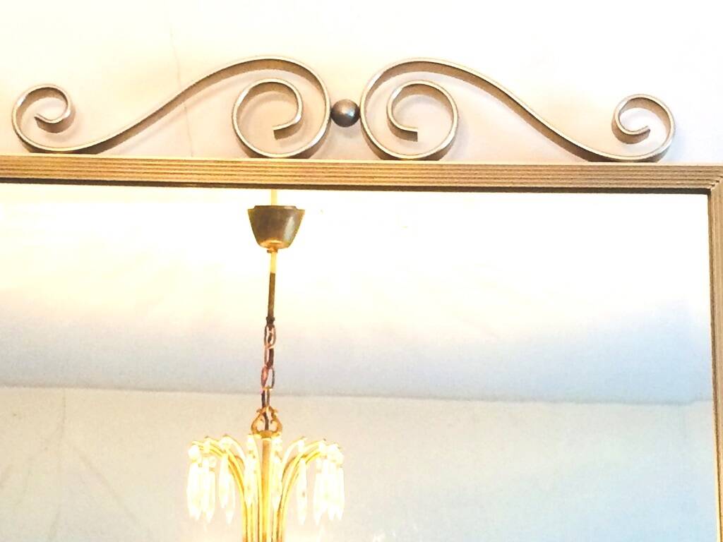 50s gilded brass mirror. Vintage. Hollywood Regency