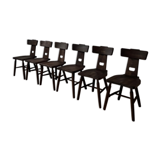 Ensemble de six chaises de salle à manger du milieu du siècle