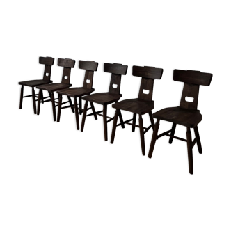 Set of six mid-century dining chairs