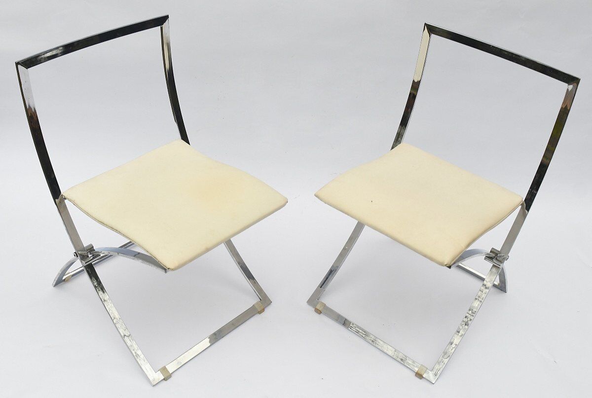 4 foldable chairs model "luisa" by marcello cuneo for mobel italia