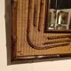 2-tone beveled square wood and rattan mirror