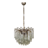 Venini Murano Glass Chandelier 85 Hand-Blown Quadriedri Prisms, 1960's