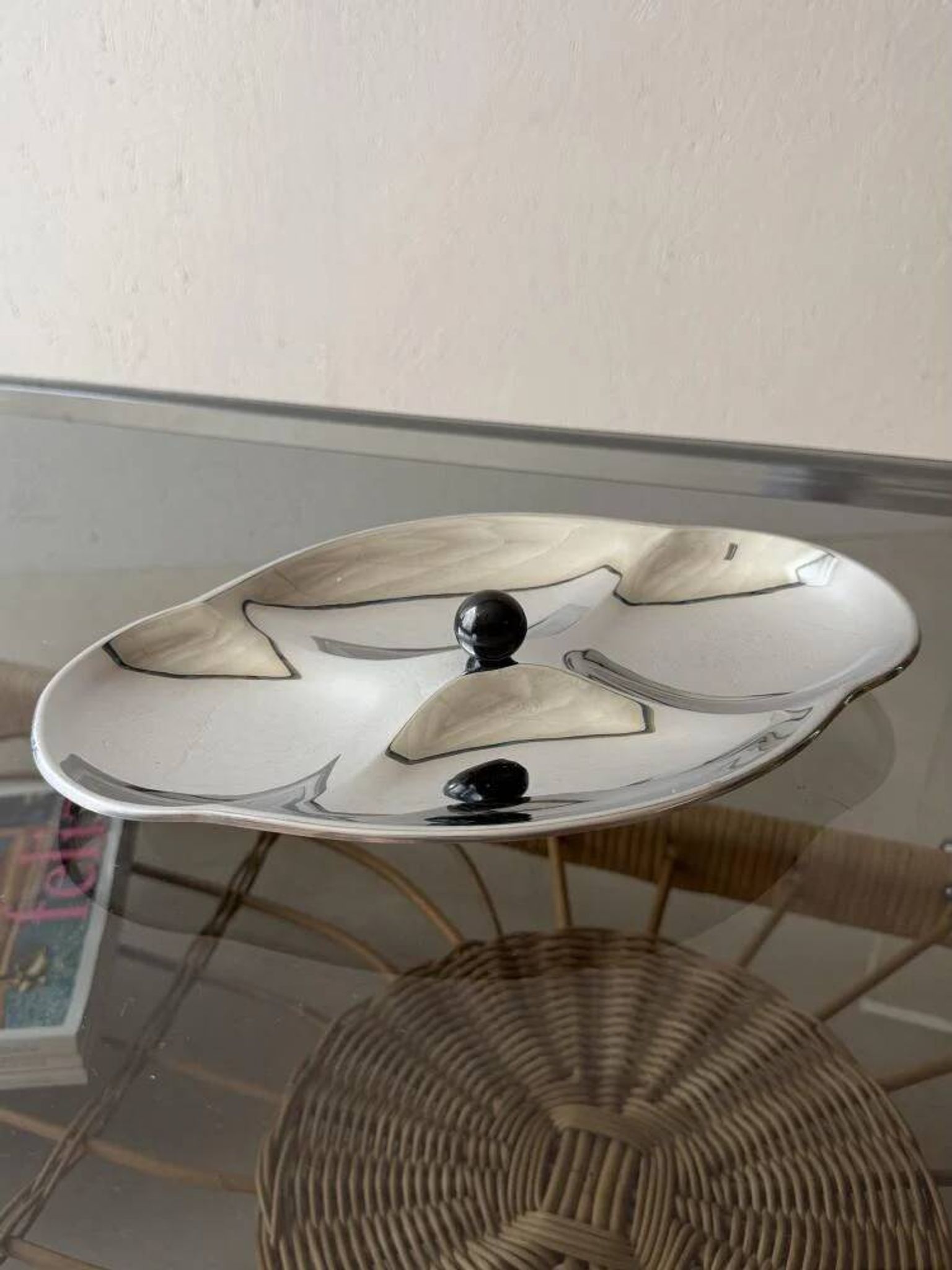 Swedish chrome serving dish 1960s