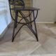 Vintage children's desk console bamboo rattan curved wood Thonet style 80s dark mahogany