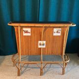 Bar and rattan stools 60s