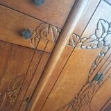 Art Deco sideboard with marble tops, antique dresser, display cabinet