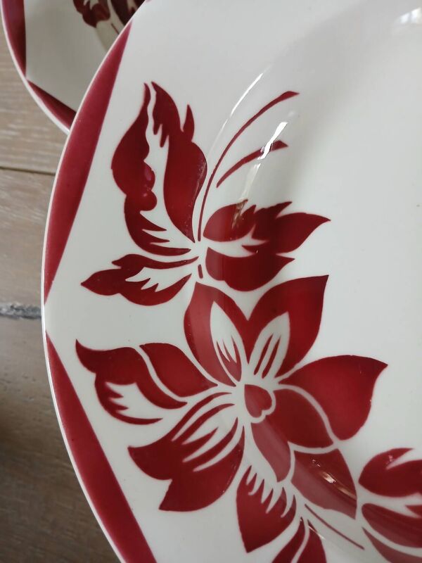 6 assiettes creuses anciennes Digoin et Sarreguemines
