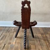 Wooden tripod chair from the 50s/60s