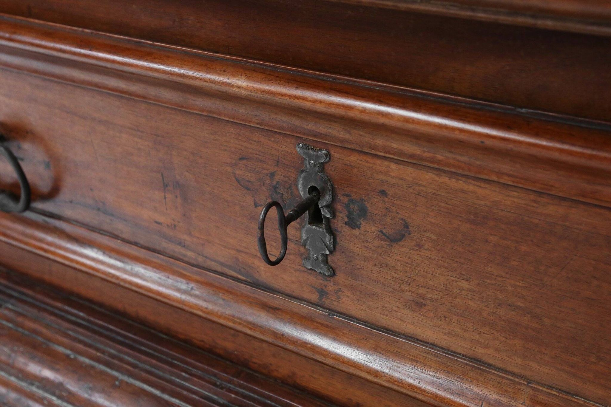 Early 17th Century French Louis XIII Oak Wardrobe with Geometric Carving