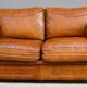 Vintage two-seater leather sofa