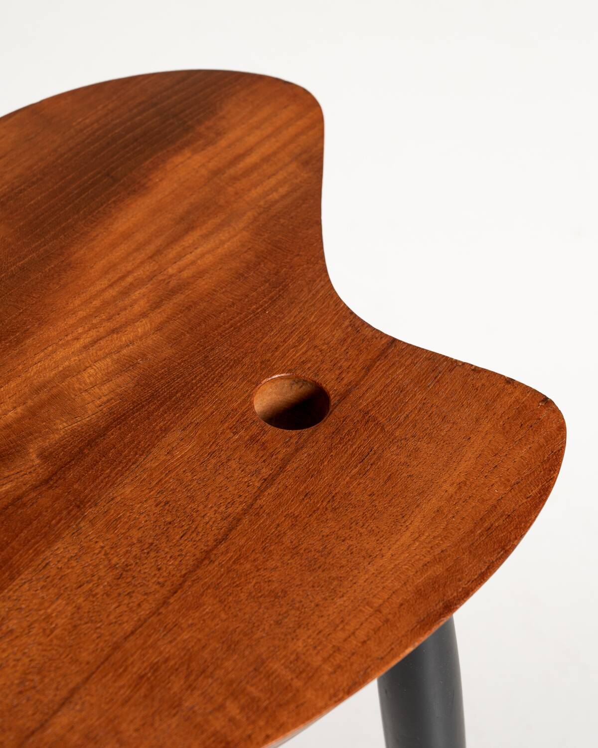 Palette-Shaped Teak Stool, Scandinavia, 1950s