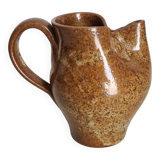 Zoomorphic pitcher owl or owl in pyrite stoneware / collection / ceramics / vintage / France / 50s / mid-century / twentieth century