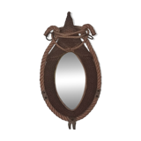 Vintage rope mirror, attributed to Adrien Audoux and Frida Minet, 1950s design.