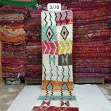 Handmade Berber Bohemian Wool Runner Rug