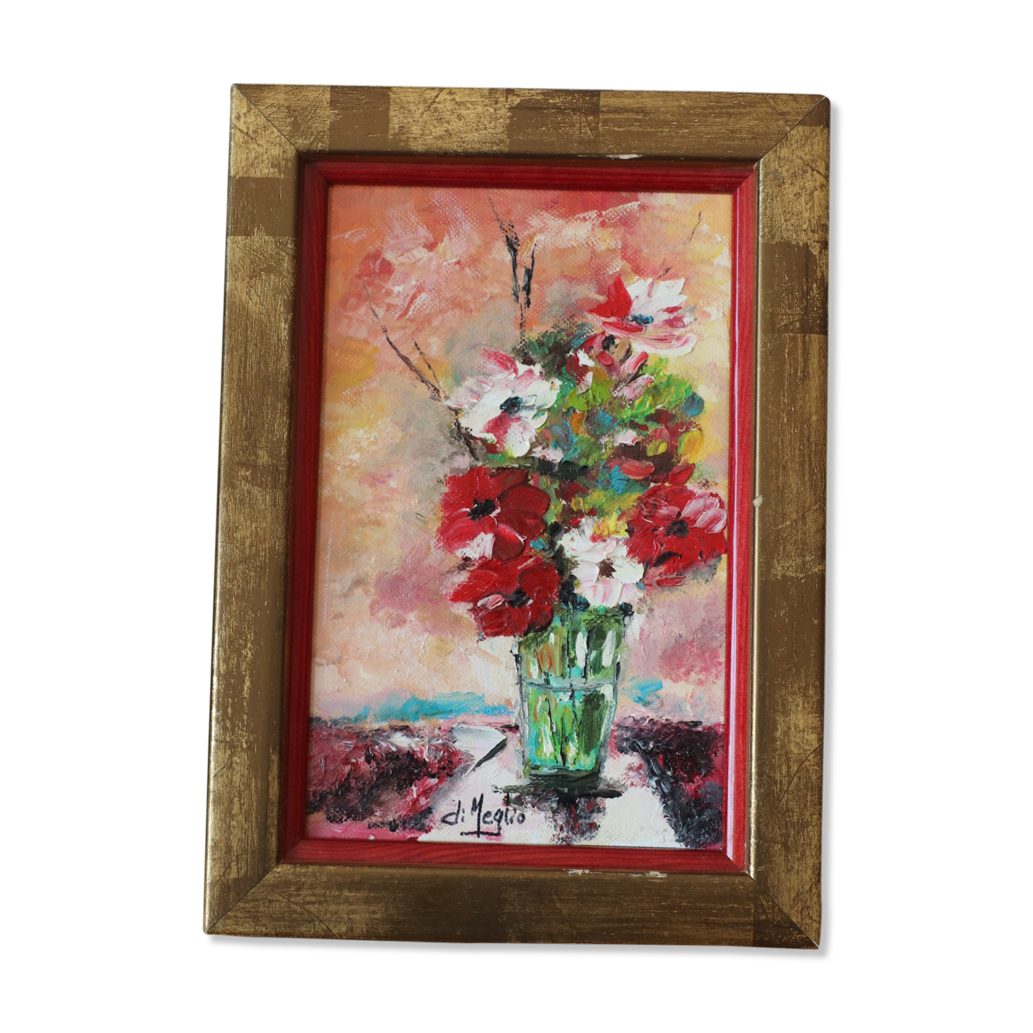 Oil on canvas bouquet of flowers