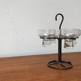 Danish metal and glass candlestick, 1960s