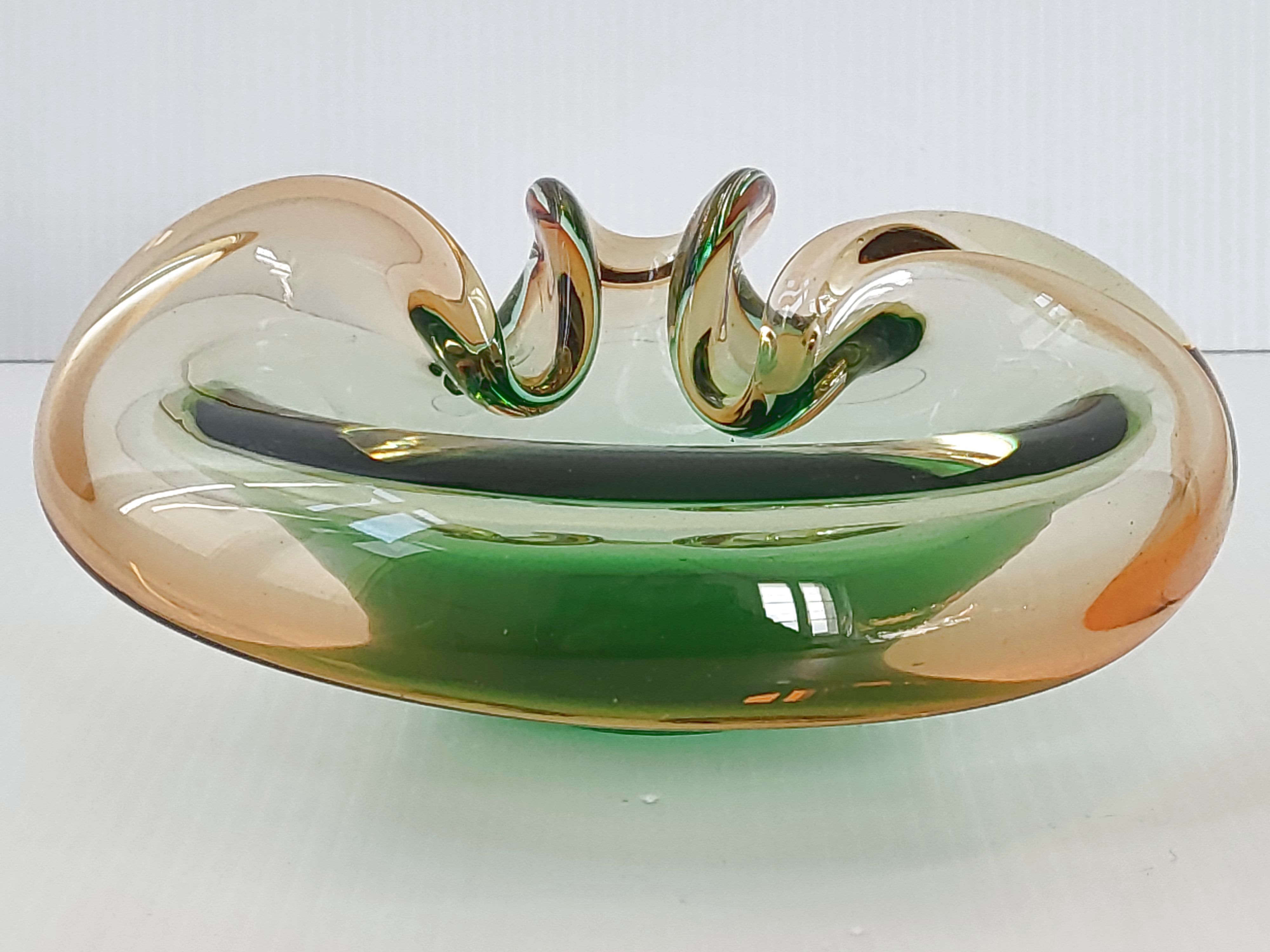Vintage murano glass pouch tray 1960