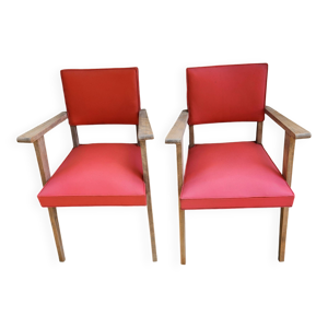 Paire de Fauteuils Bridge - rouge
