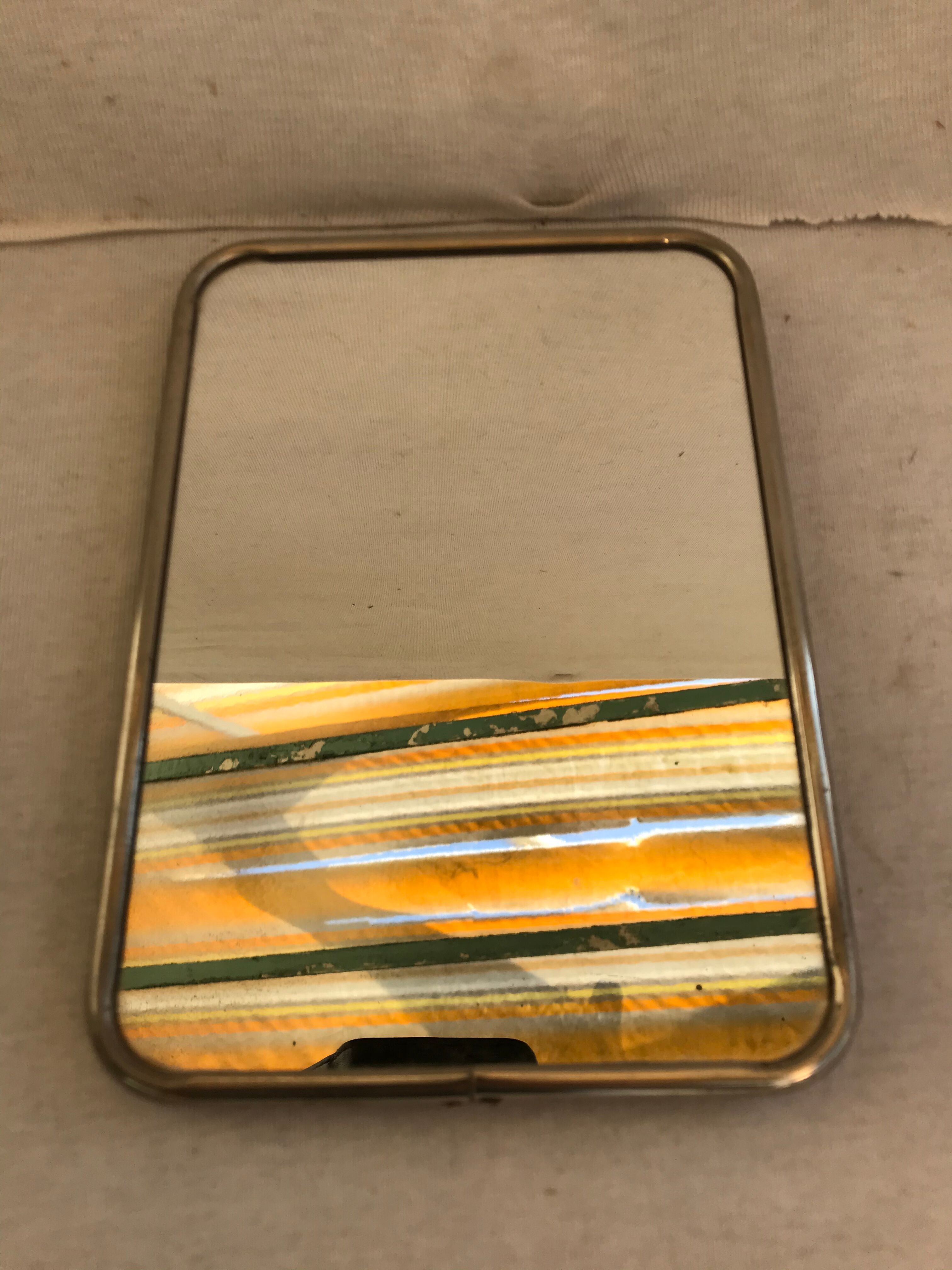 Former mirror barbier contour alu - vintage decoration tripod