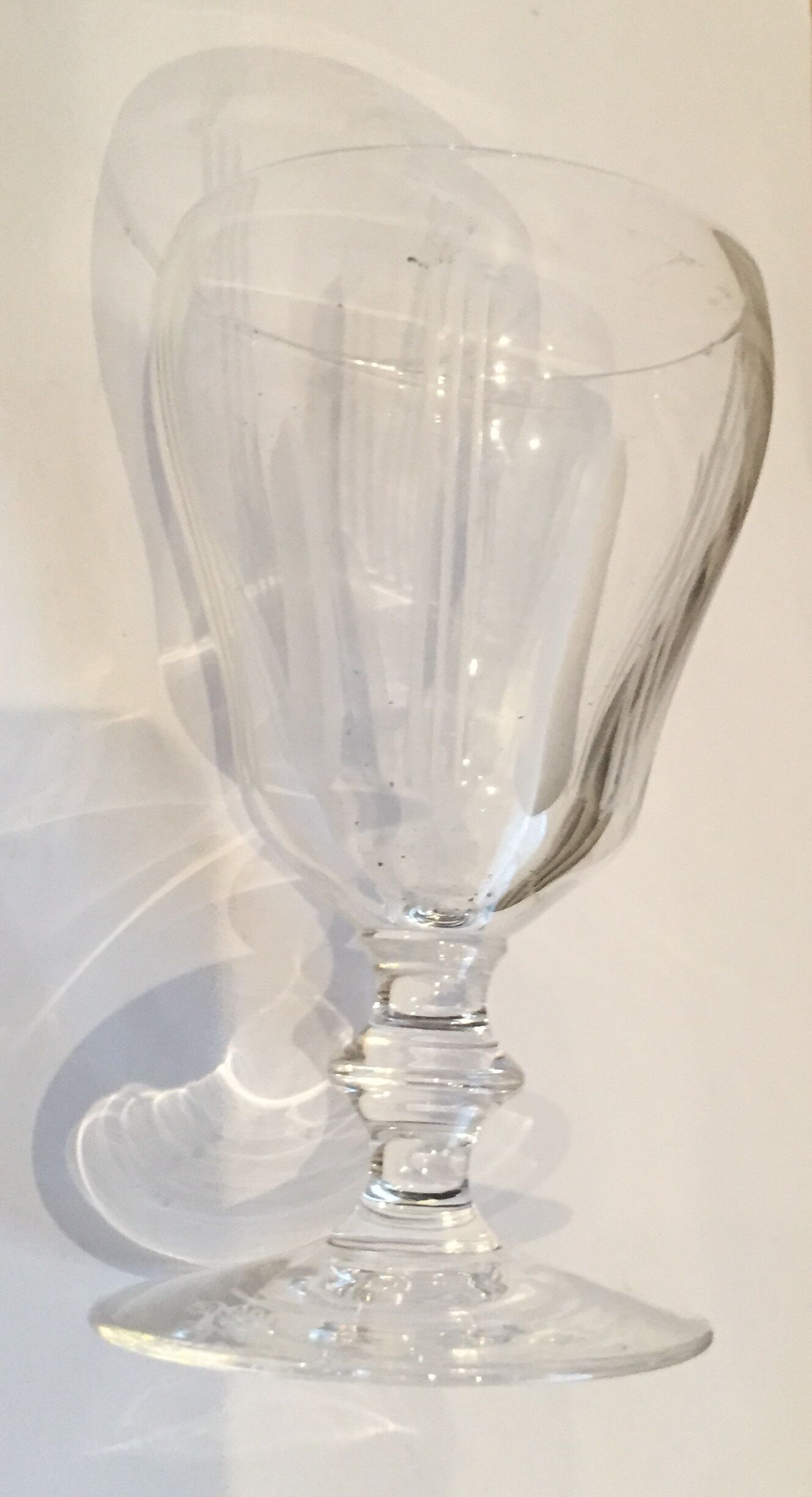 6 cut Sevres crystal wine glass set