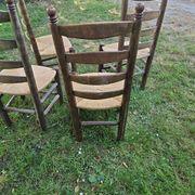 4 chaises Charles Dudouyt paillées design 40-50-60
