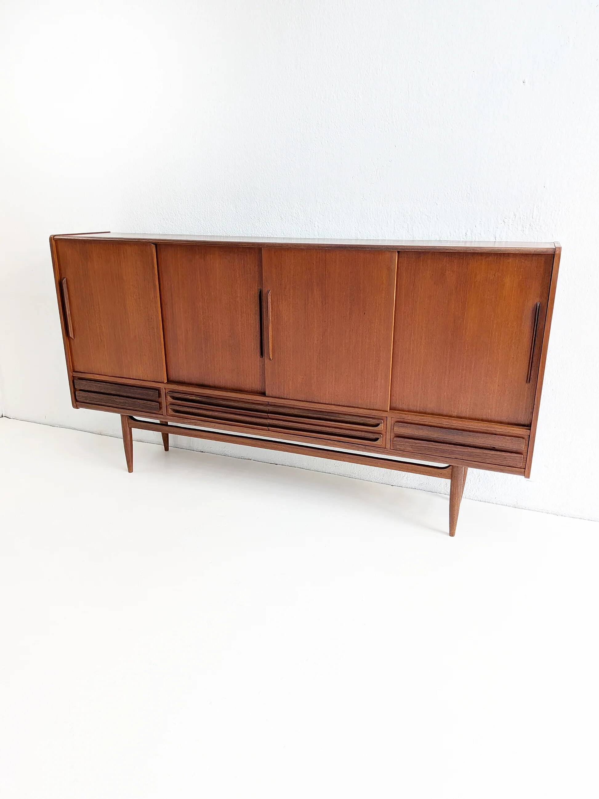 Danish midcentury modern teakwood highboard 1960s