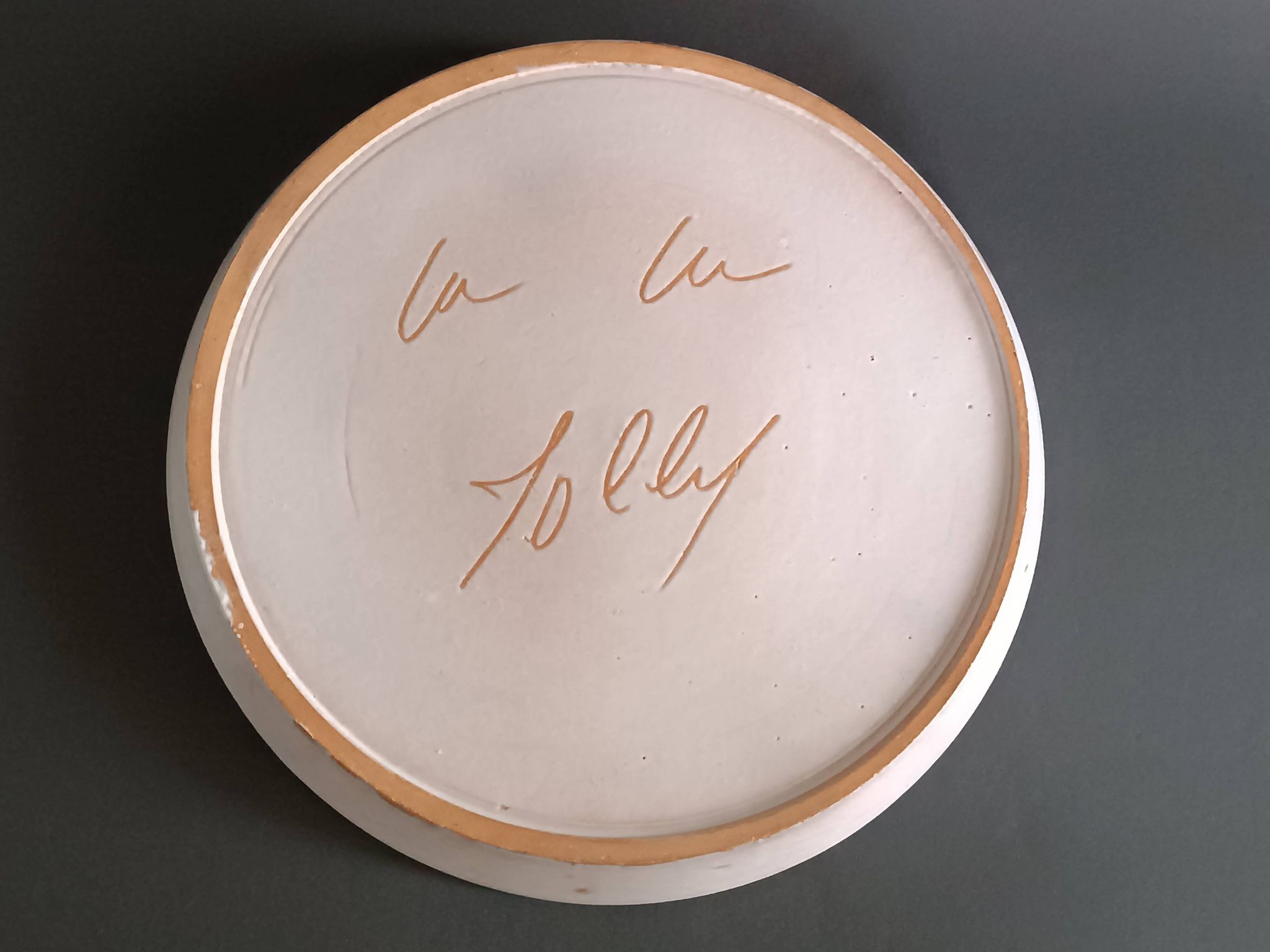 Ceramic plate with thistles by Marie-Madeleine Jolly 1950