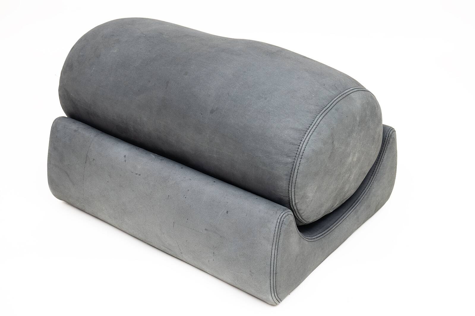 Large lounge chair and ottoman in leather, 1970