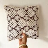 Vintage crochet square cushions