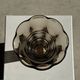 Flared Art Deco vase in smoked moulded glass with steps H30 W13.5