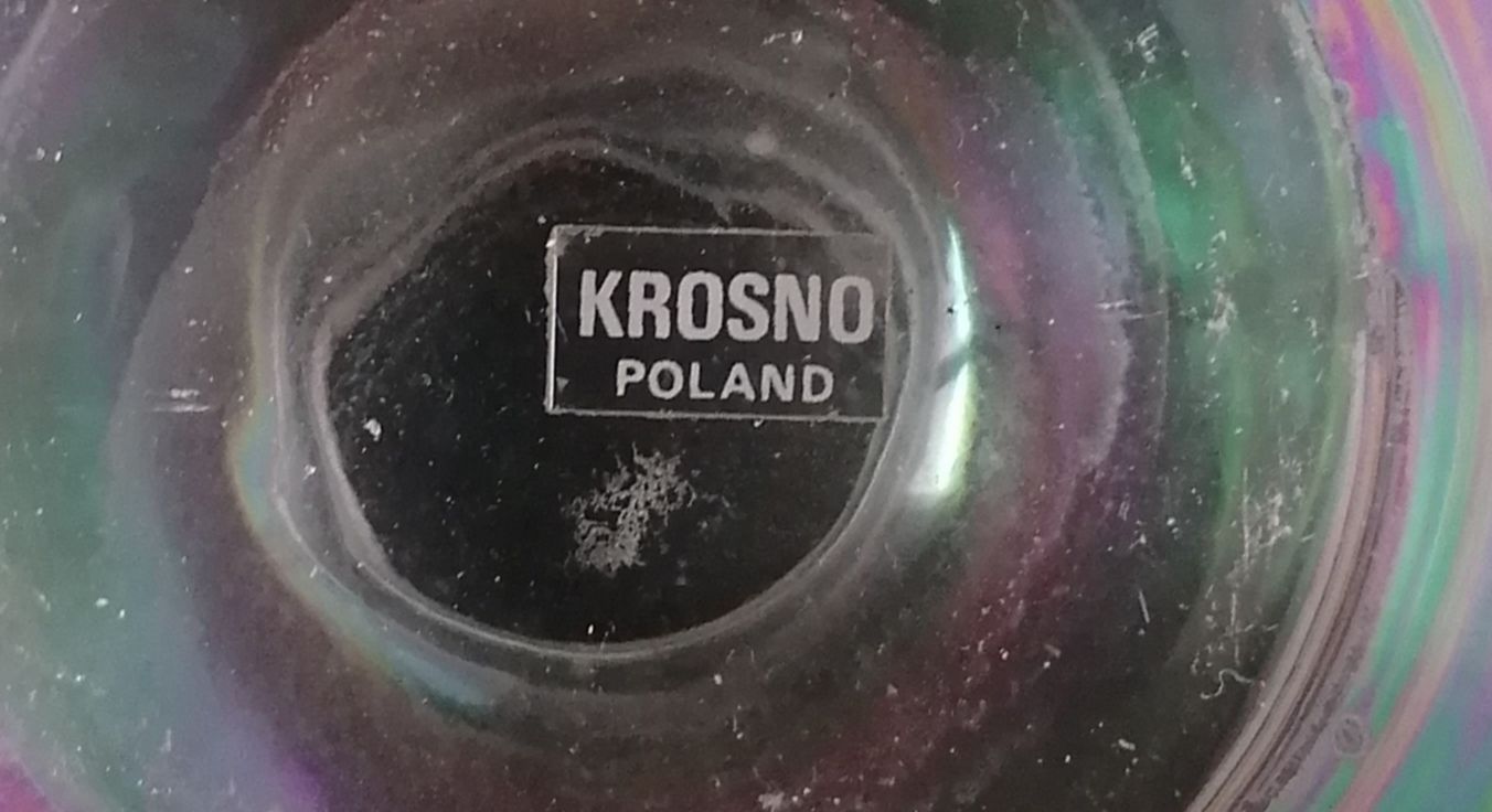 Vase ball in iridescent glass Krosno crystallerie