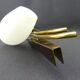 Vintage brass wall light with 3 glass tulips.