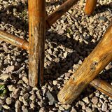 Rattan and chestnut living room