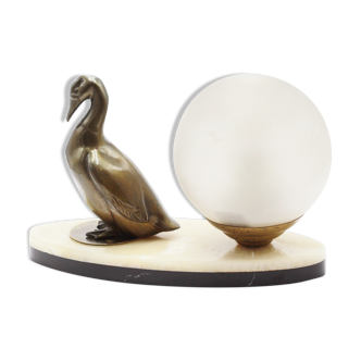 Art deco lamp marble duck