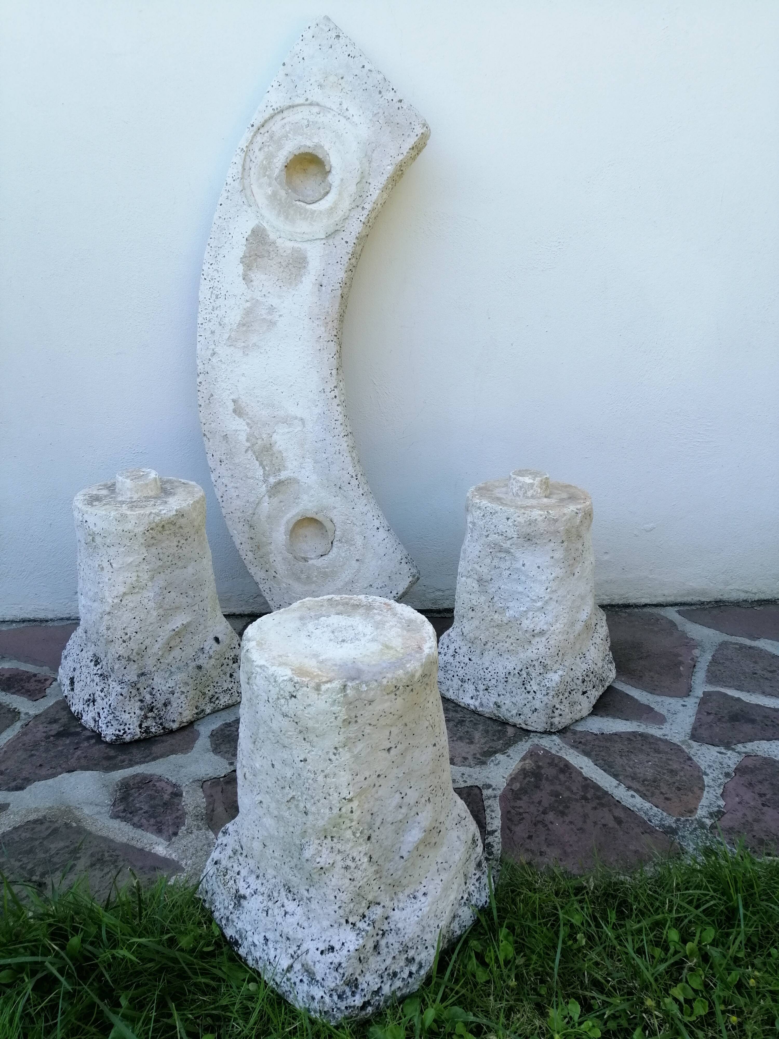 Reconstructed stone bench 1960s