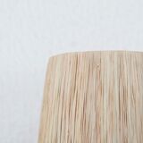 Borne sandstone lamp, raffia lampshade, 1960s