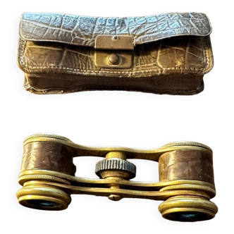 Theater binoculars early 20th century - Crocodile case